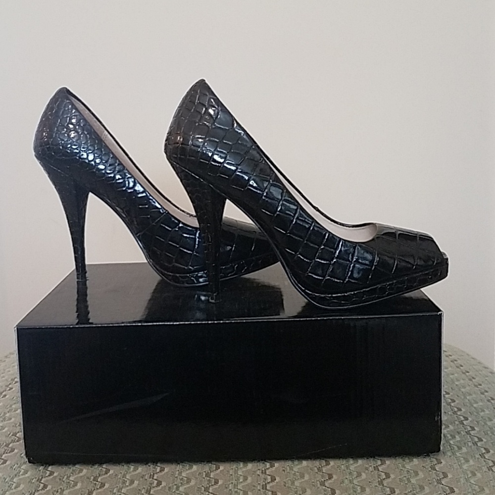 Black platform heels